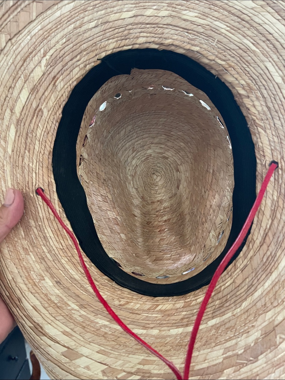 Women’s Straw Cowboy Hat with Multicolor Beaded Band, accent pins, hat clip - Picture 14 of 14